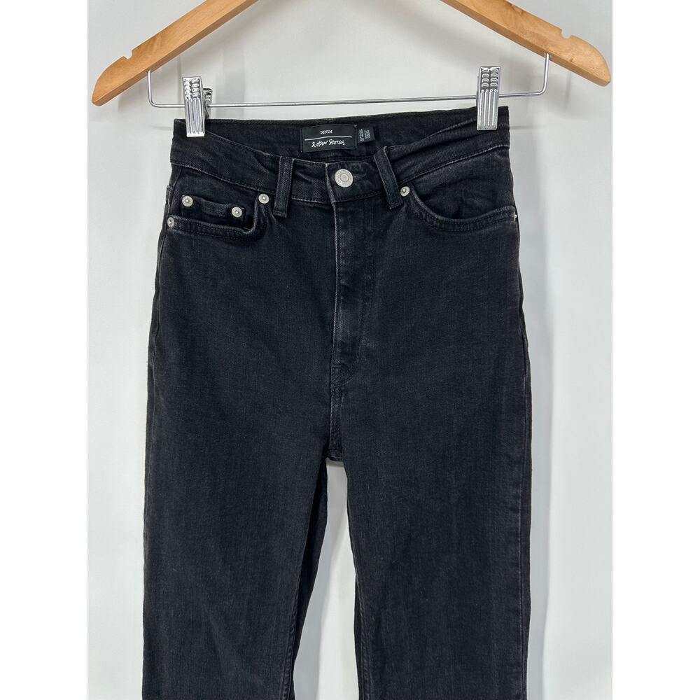 & Other Stories Flare Leg Jeans High Rise Full Length Dark Wash Black - Picture 3 of 8